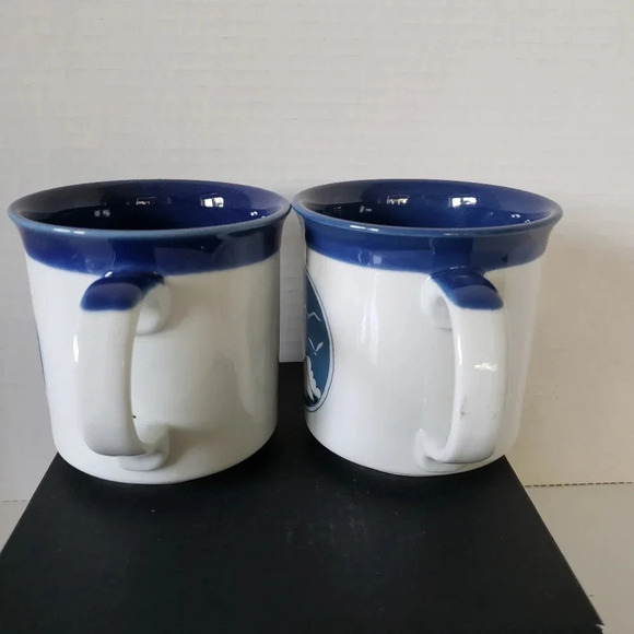 Vintage set of 2 Nautical Blue/White Otigiri Coffee Mugs. - Picture 4 of 7